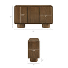 Modway Lumo 3-Door Curved Wood Accent Cabinet