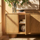 Modway Lumo 4-Door Curved Wood Accent Cabinet