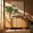 Modway Lumo 4-Door Curved Wood Accent Cabinet