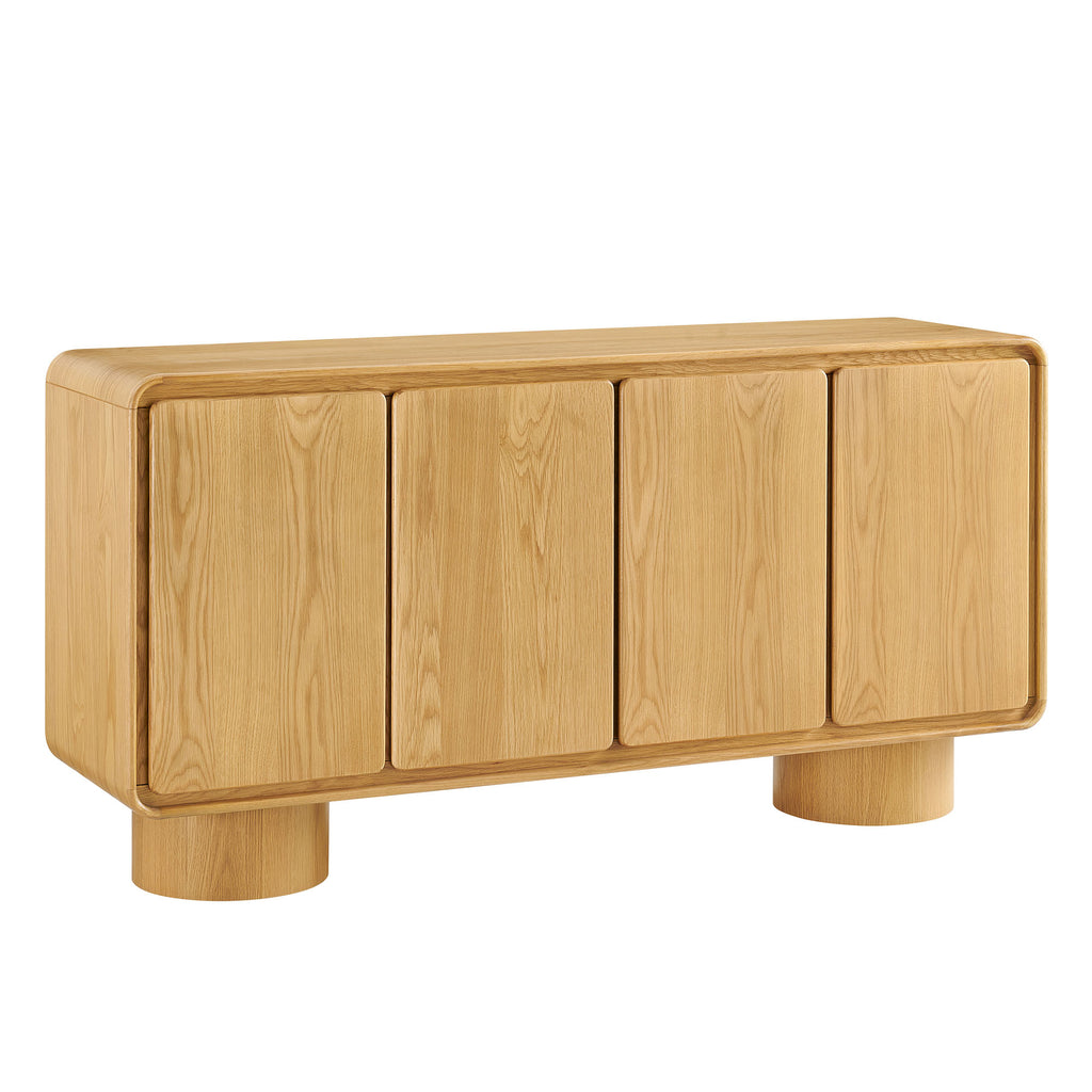 Modway Lumo 4-Door Curved Wood Accent Cabinet