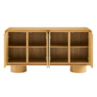 Modway Lumo 4-Door Curved Wood Accent Cabinet