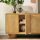 Modway Lumo 4-Door Curved Wood Accent Cabinet