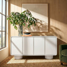Modway Lumo 4-Door Curved Wood Accent Cabinet