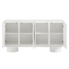 Modway Lumo 4-Door Curved Wood Accent Cabinet