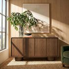Modway Lumo 4-Door Curved Wood Accent Cabinet