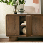 Modway Lumo 4-Door Curved Wood Accent Cabinet