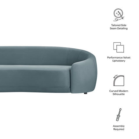Modway Contessa Curved Performance Velvet Sofa