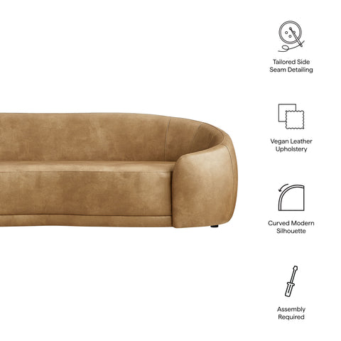 Modway Contessa Curved Vegan Leather Sofa
