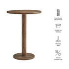 Modway Neo 31 Inch Round Indoor - Outdoor Patio Patio Wood Bar Table