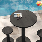 Modway Neo 3-Piece Round Indoor - Outdoor Patio Patio Wood Bar Table And Stool Set