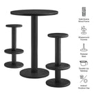 Modway Neo 3-Piece Round Indoor - Outdoor Patio Patio Wood Bar Table And Stool Set