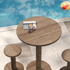 Modway Neo 3-Piece Round Indoor - Outdoor Patio Patio Wood Bar Table And Stool Set