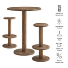 Modway Neo 3-Piece Round Indoor - Outdoor Patio Patio Wood Bar Table And Stool Set