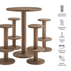 Modway Neo 5-Piece Round Indoor - Outdoor Patio Round Patio Bar Table And Stool Set