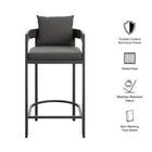 Modway Tahoe Outdoor Patio Patio Aluminum Bar Chair