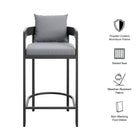 Modway Tahoe Outdoor Patio Patio Aluminum Bar Chair