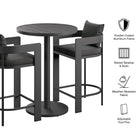 Modway Tahoe 3-Piece Outdoor Patio Aluminum Bar Set