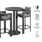 Modway Tahoe 3-Piece Outdoor Patio Aluminum Bar Set