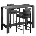 Modway Tahoe 3-Piece Outdoor Patio Aluminum Bar Table Set