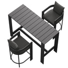Modway Tahoe 3-Piece Outdoor Patio Aluminum Bar Table Set