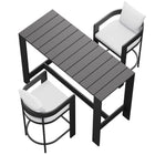 Modway Tahoe 3-Piece Outdoor Patio Aluminum Bar Table Set
