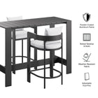 Modway Tahoe 3-Piece Outdoor Patio Aluminum Bar Table Set