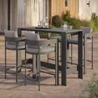 Modway Tahoe 5-Piece Outdoor Patio Bar Table Set
