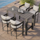 Modway Tahoe 5-Piece Outdoor Patio Bar Table Set