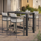 Modway Tahoe 5-Piece Outdoor Patio Bar Table Set