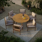 Modway Cielo 59" Sunburst Outdoor Patio Teak Dining Table