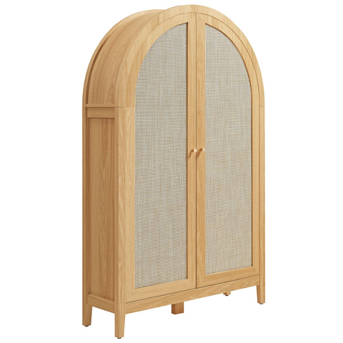 Modway Calista 63 Inch Arched Storage Cabinet With Folding Desk