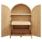 Modway Calista 63 Inch Arched Storage Cabinet With Folding Desk