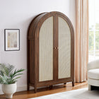 Modway Calista 63 Inch Arched Storage Cabinet With Folding Desk