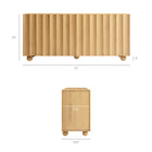 Modway Sorren 72 Inch Scalloped Wood 4-Door Sideboard