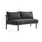 Modway Porta 3 Piece Outdoor Patio Aluminum Modular Sofa