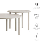 Modway Porta 2 Piece Nesting Outdoor Patio Aluminum Coffee Table Set