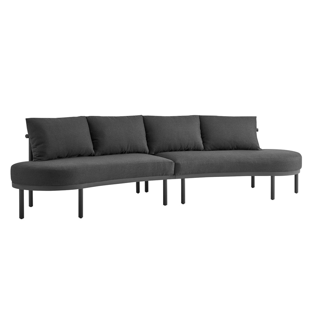 Modway Porta 2 Piece Outdoor Patio Aluminum Modular Sofa