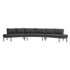 Modway Porta 3 Piece Outdoor Patio Aluminum Modular Sofa