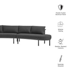 Modway Porta 3 Piece Outdoor Patio Aluminum Modular Sofa