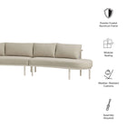 Modway Porta 3 Piece Outdoor Patio Aluminum Modular Sofa