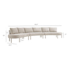 Modway Porta 3 Piece Outdoor Patio Aluminum Modular Sofa