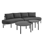 Modway Porta 4 Piece Outdoor Patio Aluminum Modular Sofa Set
