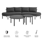 Modway Porta 4 Piece Outdoor Patio Aluminum Modular Sofa Set
