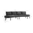 Modway Porta 4 Piece Outdoor Patio Aluminum Modular Sofa Set