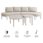 Modway Porta 4 Piece Outdoor Patio Aluminum Modular Sofa Set