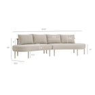 Modway Porta 4 Piece Outdoor Patio Aluminum Modular Sofa Set