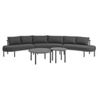 Modway Porta 5 Piece Outdoor Patio Aluminum Modular Sofa Set