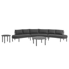 Modway Porta 5 Piece Outdoor Patio Aluminum Modular Sofa Set