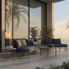 Modway Porta 5 Piece Outdoor Patio Aluminum Modular Sofa Set