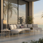 Modway Porta 5 Piece Outdoor Patio Aluminum Modular Sofa Set